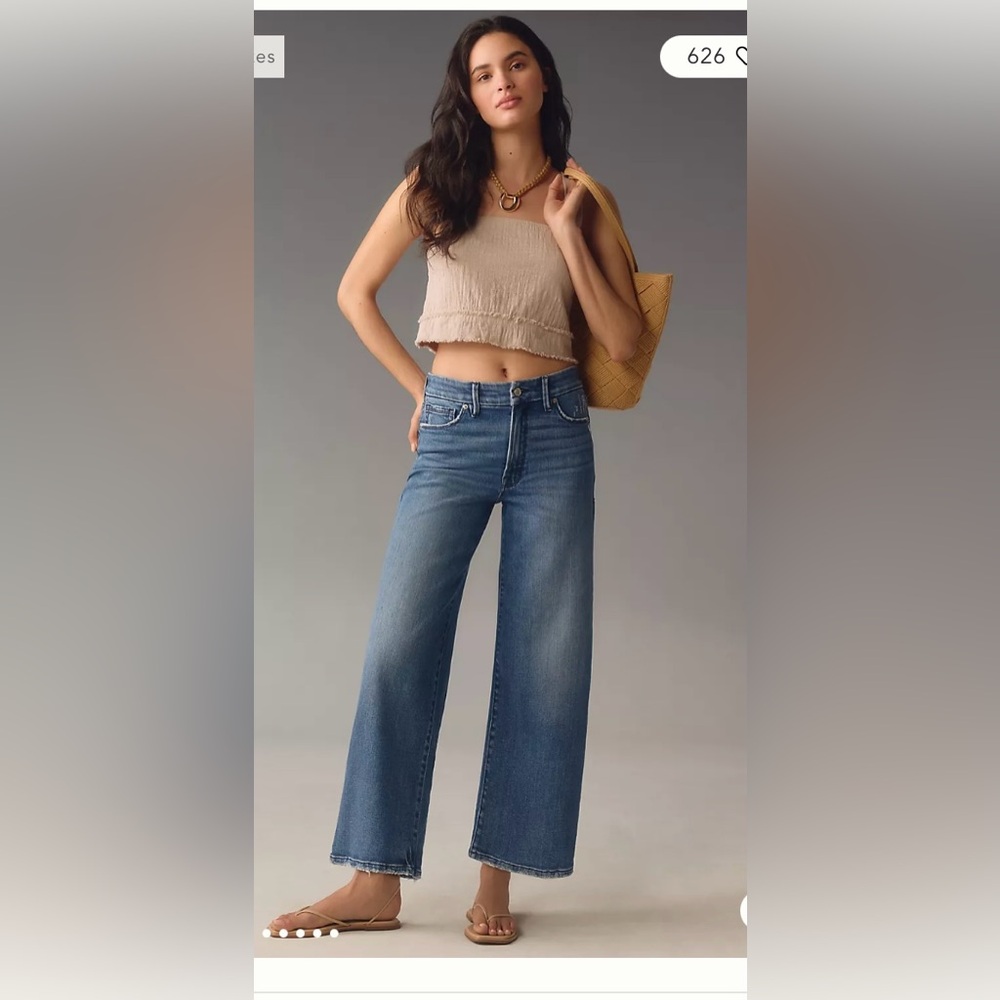 Good American Blue Palazzo Crop Jeans
Size 10/30
